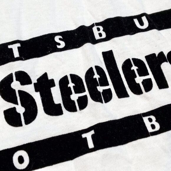 Vintage Pittsburgh Steelers Nike Pro Line Made in USA Flocked Ringer T-shirt XL - Picture 3 of 9